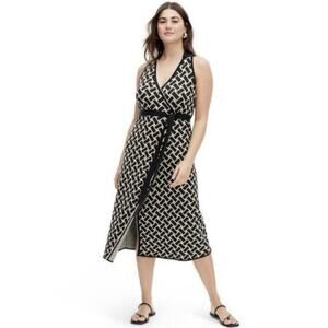 vintage diane von furstenberg Weave Sweater knit Wrap Dress Size Small